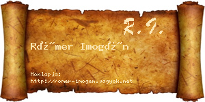Römer Imogén névjegykártya